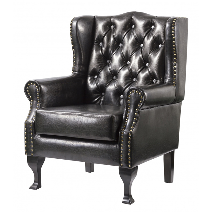 Dorchester Pu Armchair In Black Or Brown - Click Image to Close